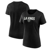 Los Angeles Kings Logo Athletic Women's Launch Scoop Neck T-Shirt - Black - NHL