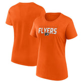 Philadelphia Flyers Logo Athletic Women's Launch Scoop Neck T-Shirt - Orange - NHL