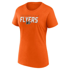 Philadelphia Flyers Logo Athletic Women's Launch Scoop Neck T-Shirt - Orange - NHL