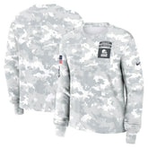 Cleveland Browns Women's 2024 Salute To Service Dri-FIT Long Sleeve T-Shirt Arctic Camo | Nike for Sale