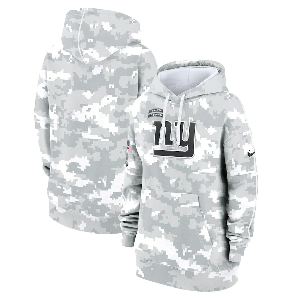 New York Giants Women's 2024 Salute To Service Club Fleece Oversized Pullover Hoodie Arctic Camo | Nike for Sale