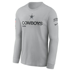 Dallas Cowboys 2024 Salute To Service Long Sleeve T-Shirt Gray | Nike for Sale