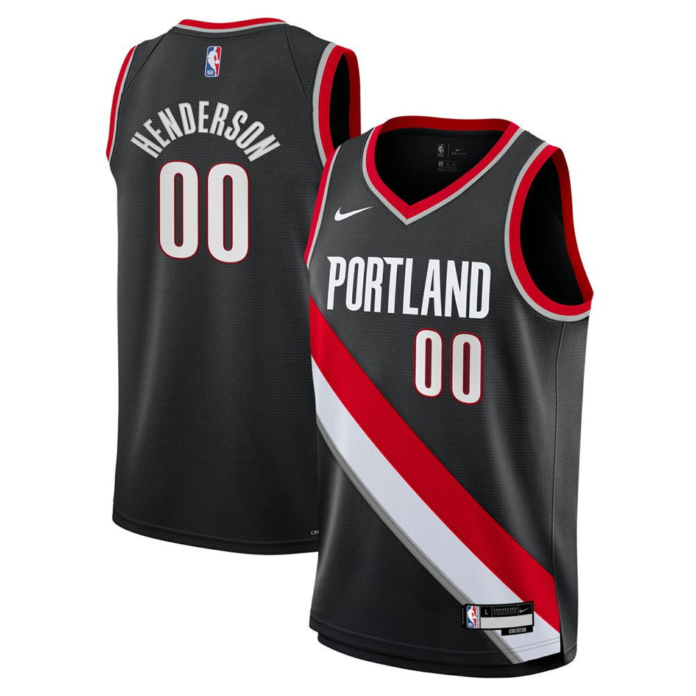 Scoot Henderson Portland Trail Blazers Youth Swingman Jersey Icon Edition Black - NBA