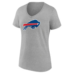 Josh Allen Buffalo Bills Women's Icon Player Name & Number V-Neck T-Shirt Gray | NFL