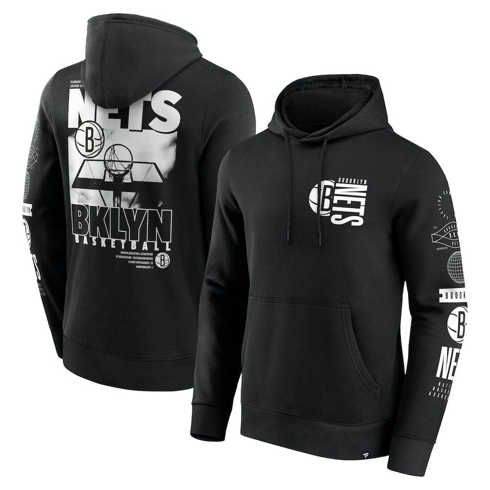 Brooklyn Nets Game Time Crossover Pullover Hoodie Black - NBA
