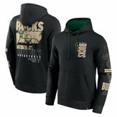 Milwaukee Bucks Game Time Crossover Pullover Hoodie Black - NBA