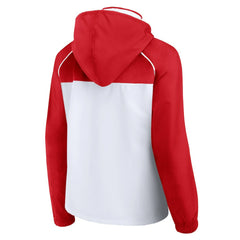 Chicago Bulls Women's Anorak Raglan Full-Zip Hoodie Jacket White/Red - NBA