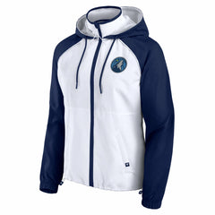 Minnesota Timberwolves Women's Anorak Raglan Full-Zip Hoodie Jacket White/Navy - NBA