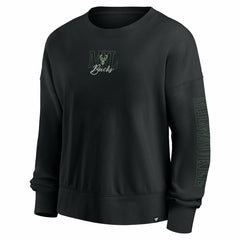 Milwaukee Bucks Women's Oversized Game Day Pullover Sweatshirt Black - NBA
