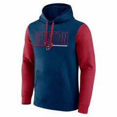 Houston Texans Outline Pullover Hoodie Navy/Red | Fanatics