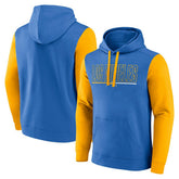 Los Angeles Chargers Outline Pullover Hoodie Powder Blue/Gold | Fanatics