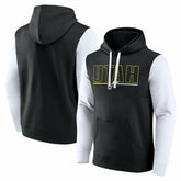 Utah Jazz Logo Athletic Outline Colorblock Pullover Hoodie Black - NBA