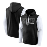 Brooklyn Nets Logo Athletic Outline Colorblock Pullover Hoodie Black - NBA