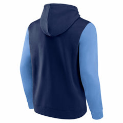 Memphis Grizzlies Logo Athletic Outline Colorblock Pullover Hoodie Navy - NBA