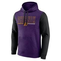 Phoenix Suns Logo Athletic Outline Colorblock Pullover Hoodie Purple - NBA