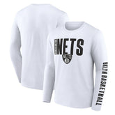 Brooklyn Nets Logo Athletic Vision Long Sleeve T-Shirt White - NBA