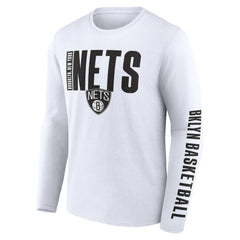 Brooklyn Nets Logo Athletic Vision Long Sleeve T-Shirt White - NBA