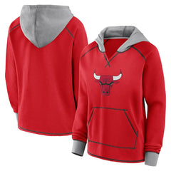 Chicago Bulls Logo Athletic Women's Boom Pullover Hoodie Red - NBA