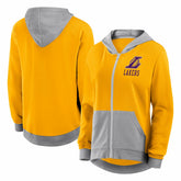 Los Angeles Lakers Logo Athletic Women's Hit It French Terry Full-Zip Hoodie Gold - NBA