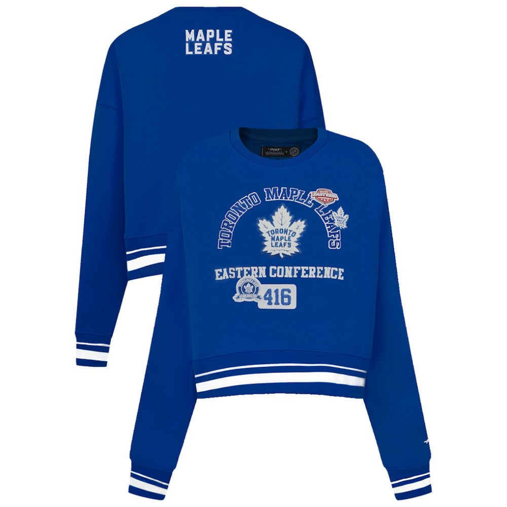 Toronto Maple Leafs Pro Standard Women's Area Code Cropped Pullover Sweatshirt - Blue - NHL