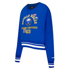 Buffalo Sabres Pro Standard Women's Area Code Cropped Pullover Sweatshirt - Royal - NHL
