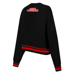 Chicago Blackhawks Pro Standard Women's Area Code Cropped Pullover Sweatshirt - Black - NHL
