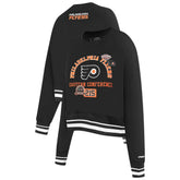 Philadelphia Flyers Pro Standard Women's Area Code Cropped Pullover Sweatshirt - Black - NHL