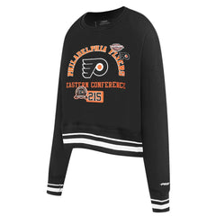 Philadelphia Flyers Pro Standard Women's Area Code Cropped Pullover Sweatshirt - Black - NHL