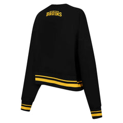 Boston Bruins Pro Standard Women's Area Code Cropped Pullover Sweatshirt - Black - NHL