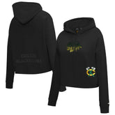 Chicago Blackhawks Pro Standard Women's Jewels Cropped Pullover Hoodie - Black - NHL