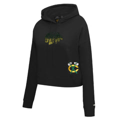 Chicago Blackhawks Pro Standard Women's Jewels Cropped Pullover Hoodie - Black - NHL