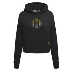 Boston Bruins Pro Standard Women's Jewels Cropped Pullover Hoodie - Black - NHL