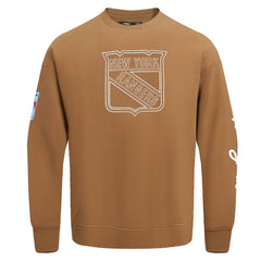 New York Rangers Pro Standard Paint the City Pullover Sweatshirt - Brown - NHL