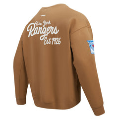 New York Rangers Pro Standard Paint the City Pullover Sweatshirt - Brown - NHL