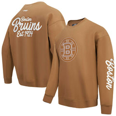 Boston Bruins Pro Standard Paint the City Pullover Sweatshirt - Brown - NHL