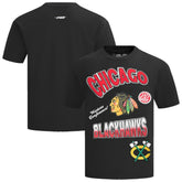 Chicago Blackhawks Pro Standard Turn It Up Dropped Shoulder T-Shirt - Black - NHL