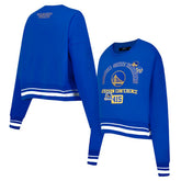 Golden State Warriors Pro Standard Women's Area Code Cropped Pullover Sweatshirt Royal - NBA
