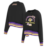 Los Angeles Lakers Pro Standard Women's Area Code Cropped Pullover Sweatshirt Black - NBA