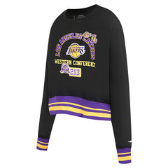 Los Angeles Lakers Pro Standard Women's Area Code Cropped Pullover Sweatshirt Black - NBA