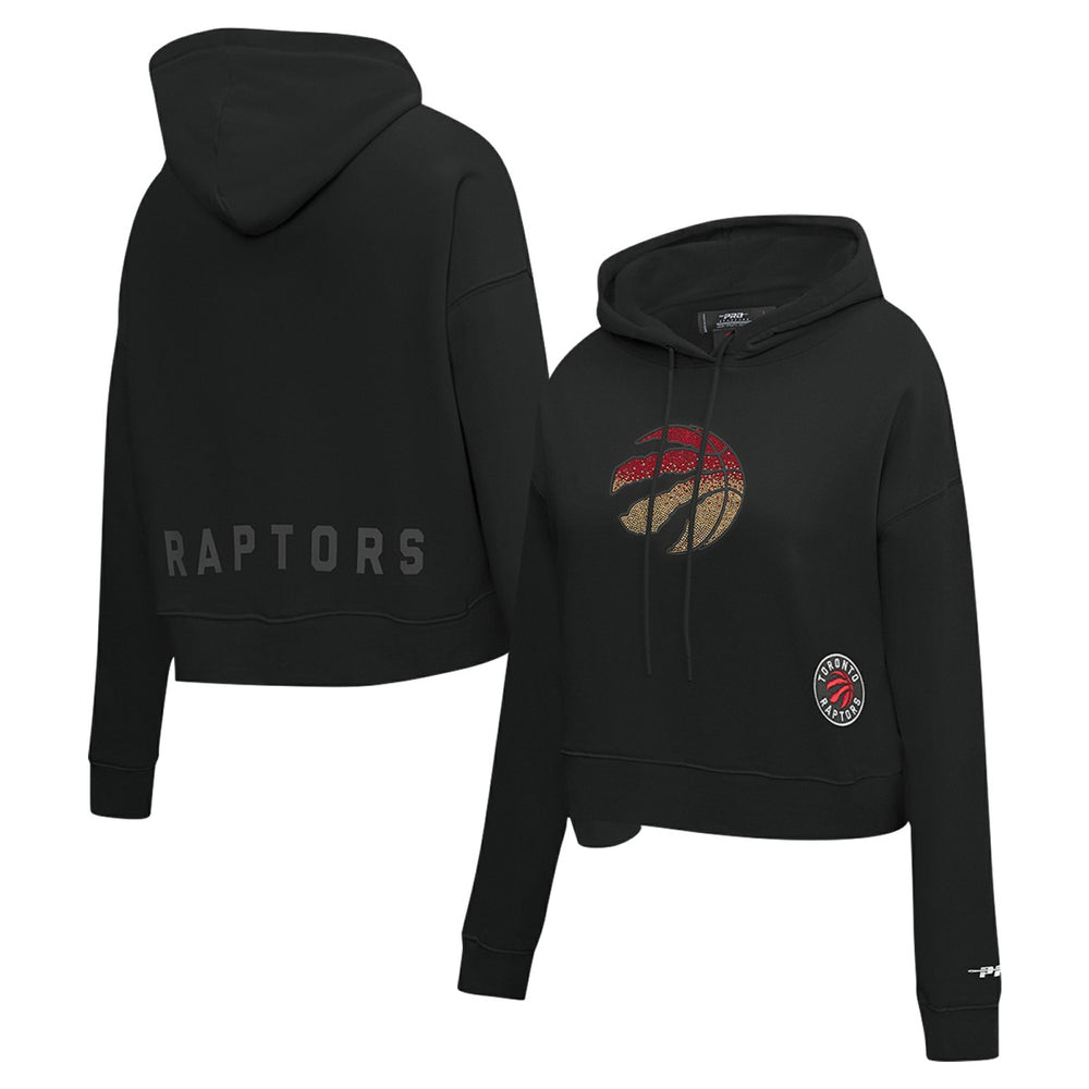 Toronto Raptors Pro Standard Women's Jewels Cropped Pullover Hoodie Black - NBA