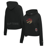 Toronto Raptors Pro Standard Women's Jewels Cropped Pullover Hoodie Black - NBA