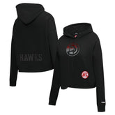 Atlanta Hawks Pro Standard Women's Jewels Cropped Pullover Hoodie Black - NBA