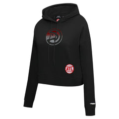 Atlanta Hawks Pro Standard Women's Jewels Cropped Pullover Hoodie Black - NBA