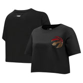 Toronto Raptors Pro Standard Women's Jewels Boxy Cropped T-Shirt Black - NBA