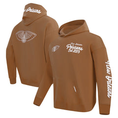 New Orleans Pelicans Pro Standard Paint the City Drop Shoulder Pullover Hoodie Brown - NBA