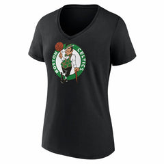 Boston Celtics Women's Primary Logo V-Neck T-Shirt Black - NBA