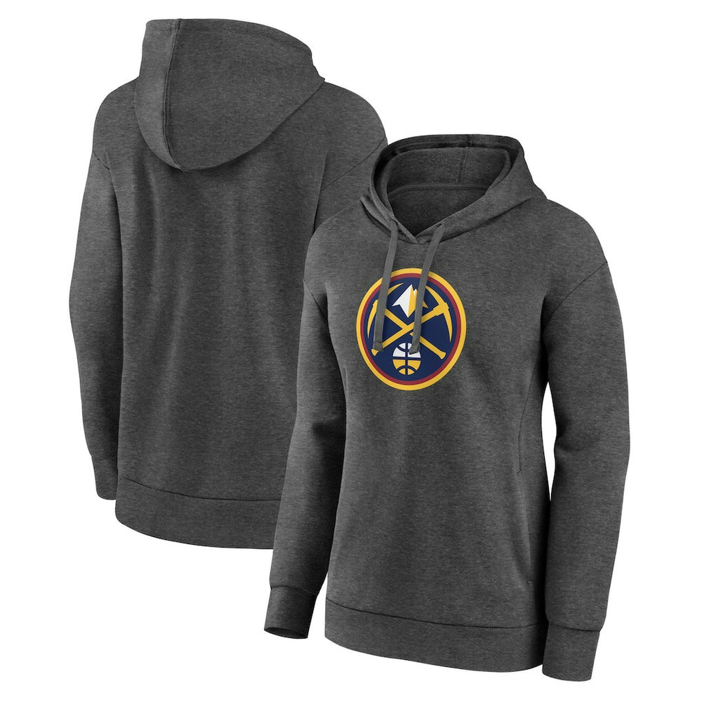 Denver Nuggets Women's Primary Logo Pullover Hoodie Charcoal - NBA