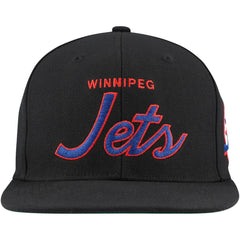 Winnipeg Jets Mitchell & Ness Core Team Script 2.0 Snapback Hat - Black - NHL