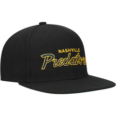 Nashville Predators Mitchell & Ness Core Team Script 2.0 Snapback Hat - Black - NHL