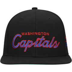 Washington Capitals Mitchell & Ness Core Team Script 2.0 Snapback Hat - Black - NHL